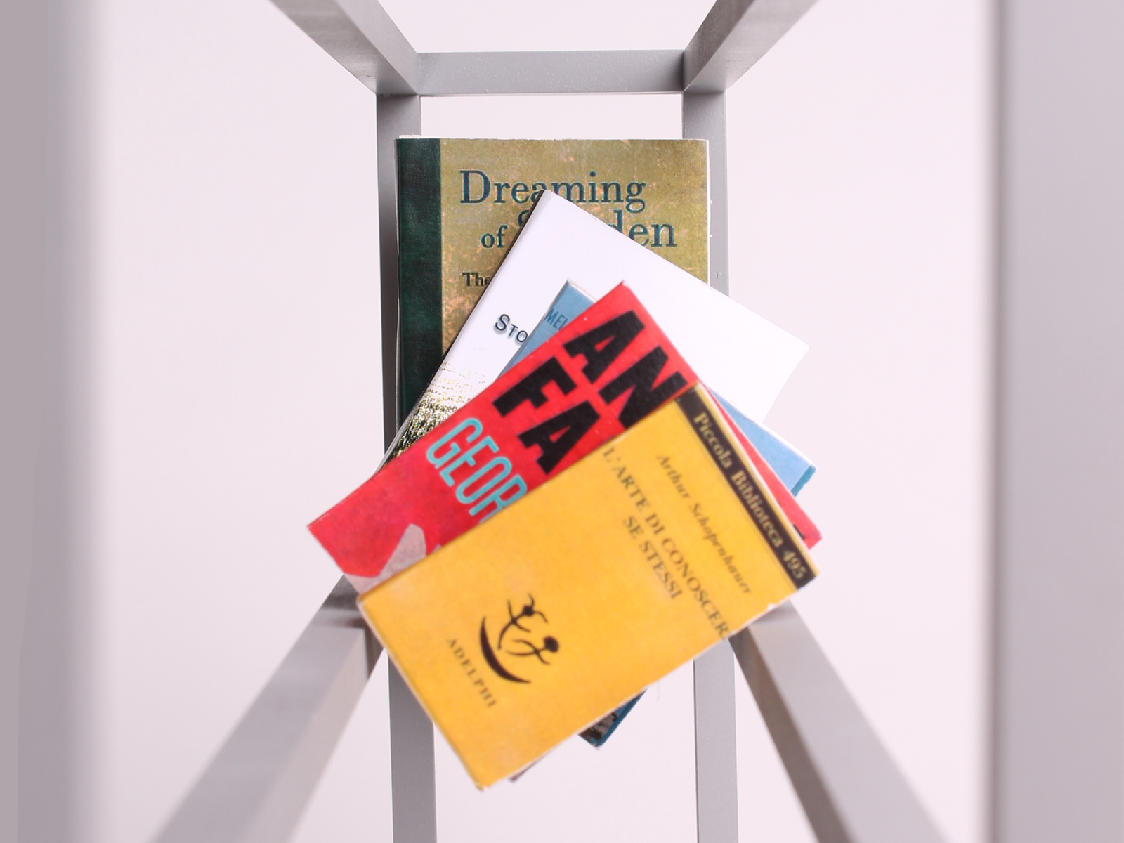 vista con dettaglio interno della libreria